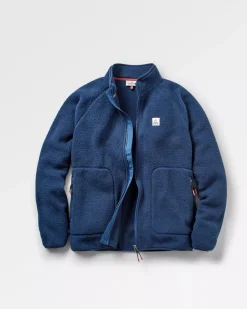 Fleece|Fleece>Floris van Bommel Tripper 2.0 Full Zip Recycled Sherpa Fleece Rich Navy