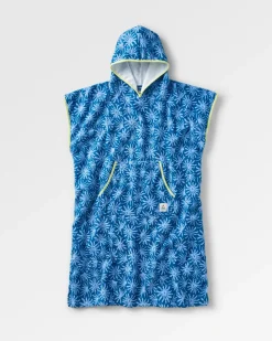 Towels|Changing Robes & Ponchos>Floris van Bommel Tulum Recycled Towel Poncho Seaweed Blue Steel