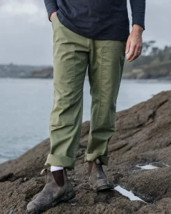 Pants|Men's Outlet>Floris van Bommel Vantage Organic Cotton Canvas Trouser Khaki