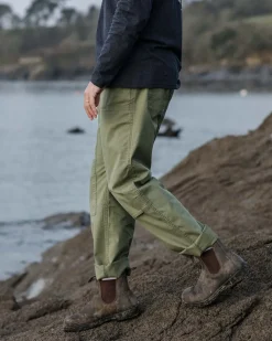 Pants|Men's Outlet>Floris van Bommel Vantage Organic Cotton Canvas Trouser Khaki