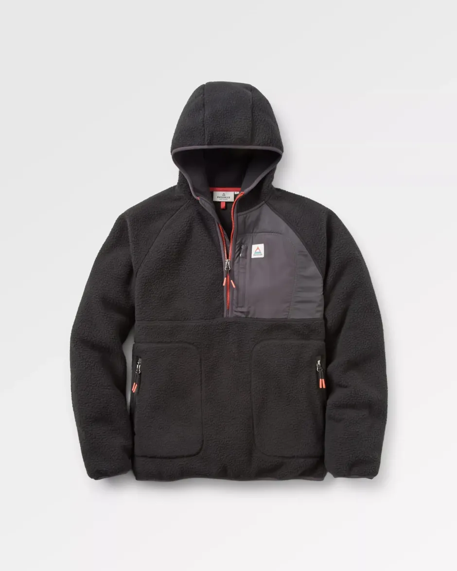 Fleece|Fleece>Floris van Bommel Ventura 1/2 Zip Recycled Sherpa Fleece Black