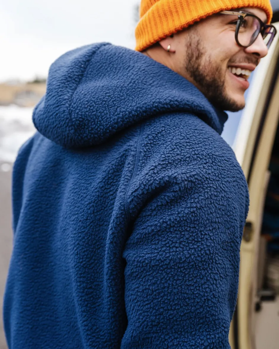 Fleece|Fleece>Floris van Bommel Ventura 1/2 Zip Recycled Sherpa Fleece Rich Navy