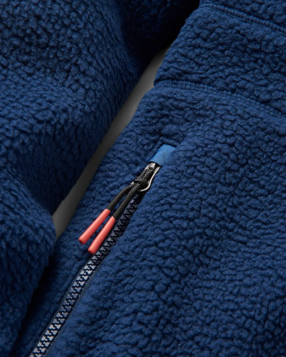 Fleece|Fleece>Floris van Bommel Ventura 1/2 Zip Recycled Sherpa Fleece Rich Navy
