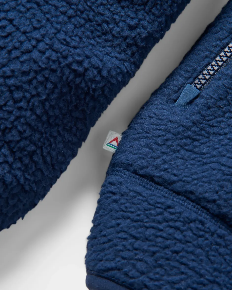 Fleece|Fleece>Floris van Bommel Ventura 1/2 Zip Recycled Sherpa Fleece Rich Navy