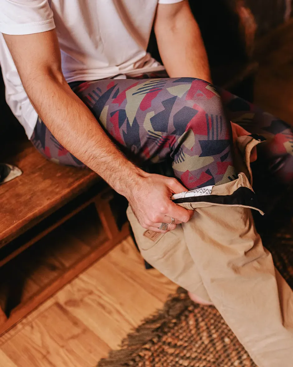 Pants|Activewear>Floris van Bommel Venture Recycled Base Layer Legging Charcoal Camo Pattern