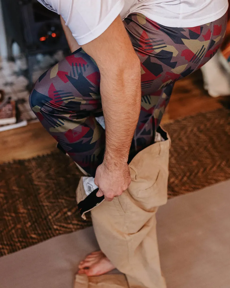 Pants|Activewear>Floris van Bommel Venture Recycled Base Layer Legging Charcoal Camo Pattern