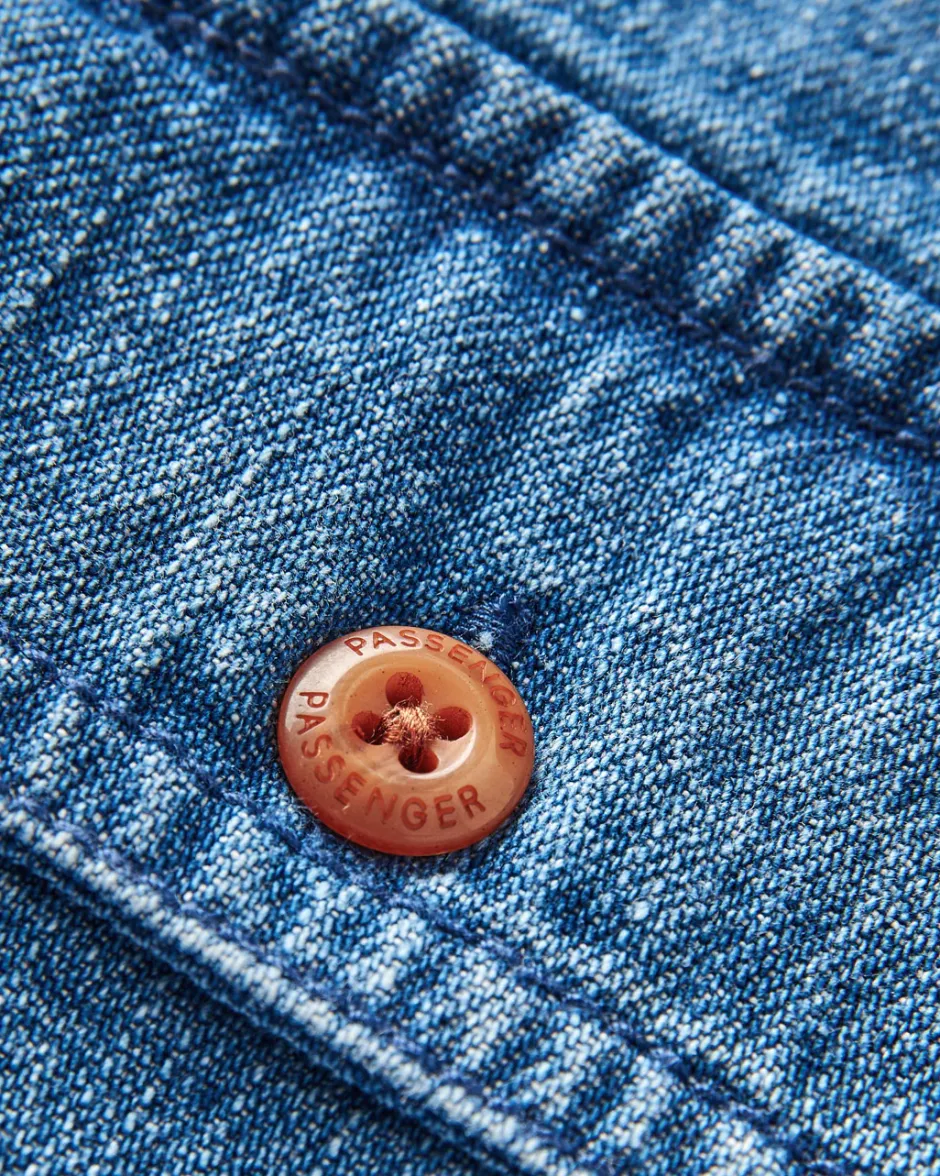 Shirts|Men's Outlet>Passenger Vision Denim Shirt Denim Blue