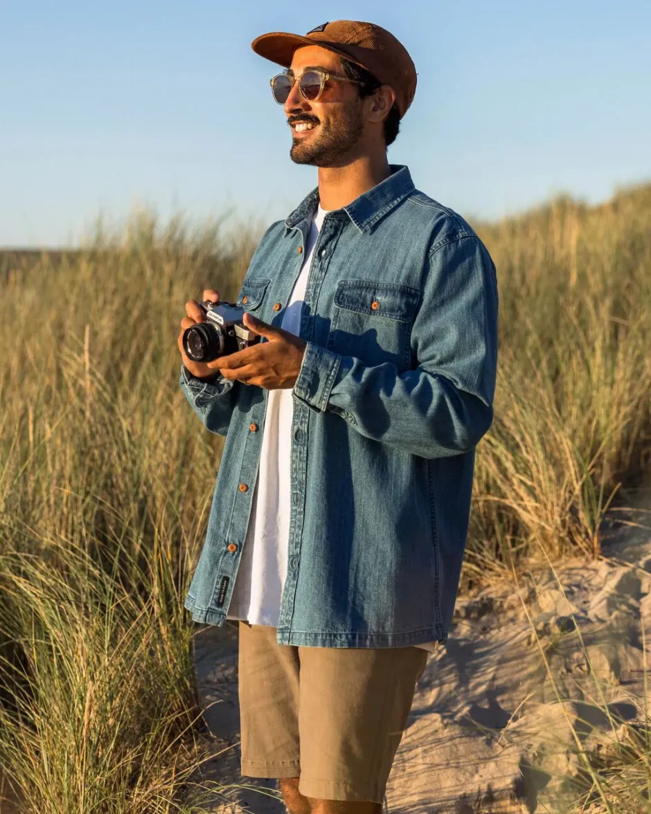 Shirts|Men's Outlet>Passenger Vision Denim Shirt Denim Blue
