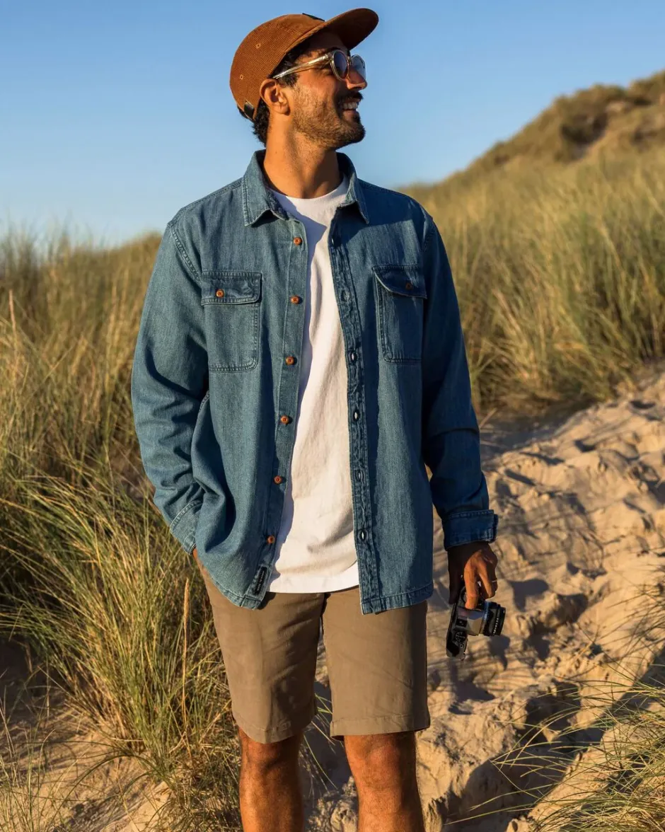 Shirts|Men's Outlet>Passenger Vision Denim Shirt Denim Blue