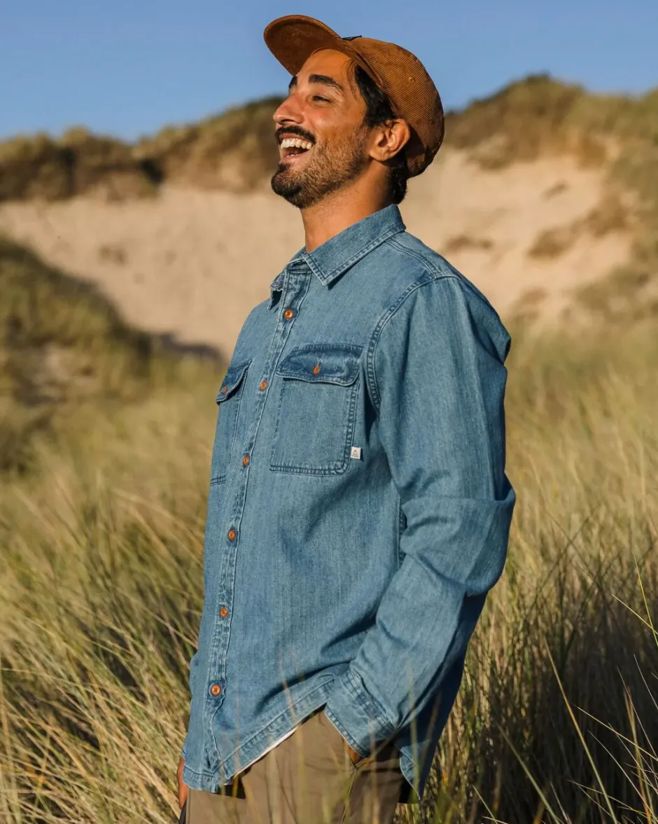 Shirts|Men's Outlet>Passenger Vision Denim Shirt Denim Blue
