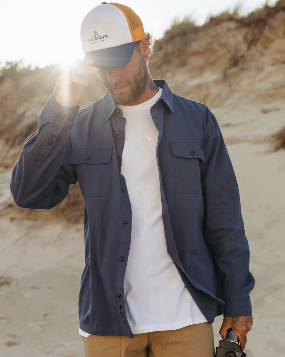 Shirts|Best Sellers>Passenger Vision Organic Cotton Shirt Dark Denim