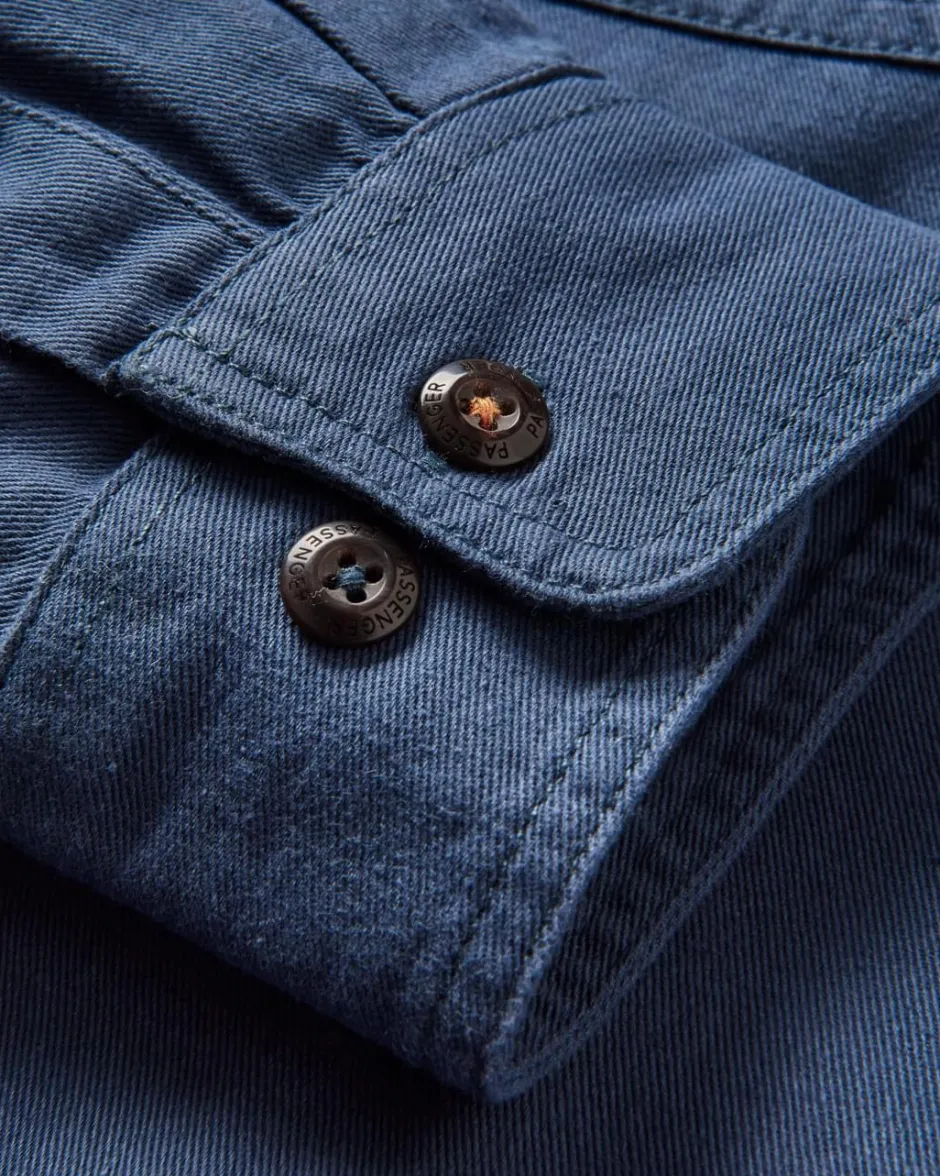 Shirts|Best Sellers>Passenger Vision Organic Cotton Shirt Dark Denim