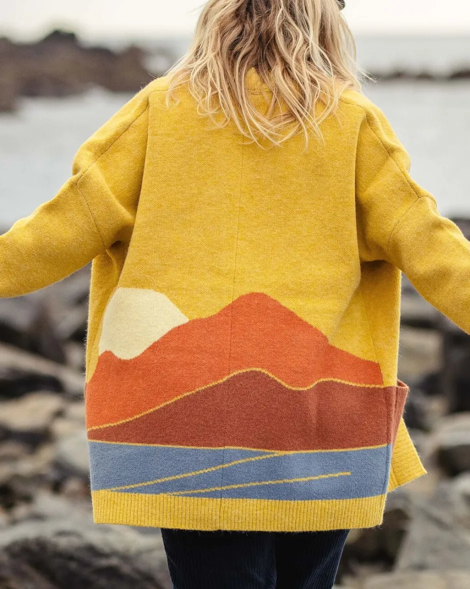Knitwear|Best Sellers>Passenger Vista Recycled Knitted Cardigan Amber Gold