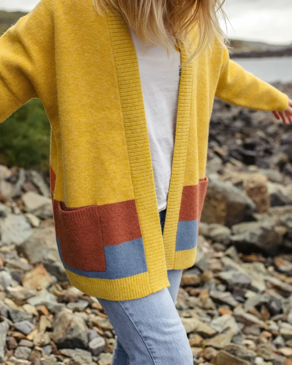 Knitwear|Best Sellers>Passenger Vista Recycled Knitted Cardigan Amber Gold