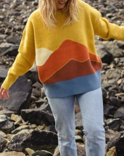 Knitwear|Winter Road Trip Essentials>Passenger Vista Recycled Oversized Knitted Jumper Amber Gold