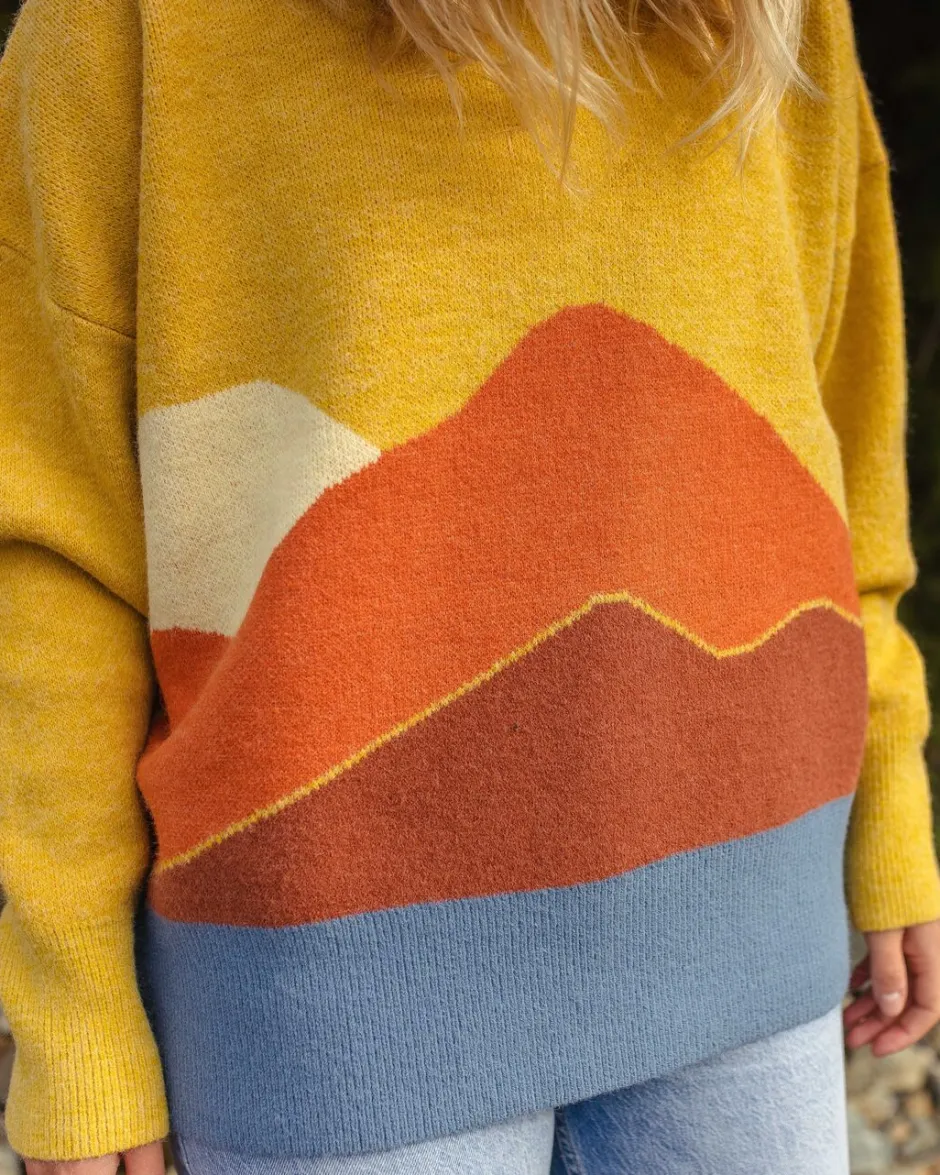 Knitwear|Winter Road Trip Essentials>Passenger Vista Recycled Oversized Knitted Jumper Amber Gold
