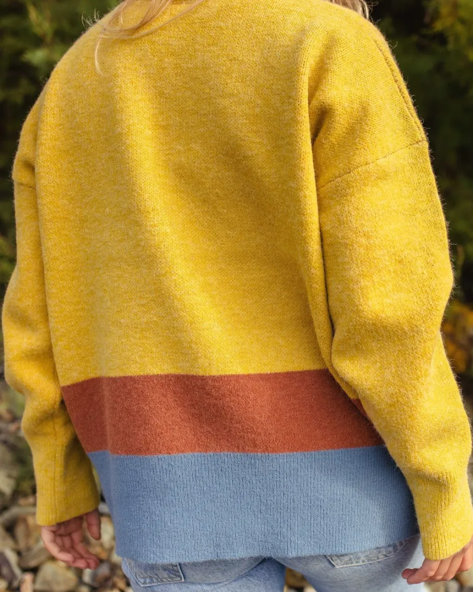 Knitwear|Winter Road Trip Essentials>Passenger Vista Recycled Oversized Knitted Jumper Amber Gold