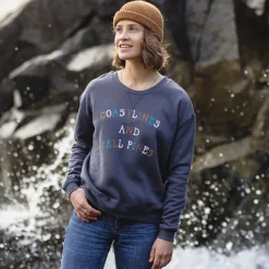 Hoodies & Sweatshirts|Women's Outlet>Passenger Voyage Recycled Sweatshirt Faded Black