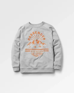 Hoodies & Sweatshirts|Winter Road Trip Essentials>Passenger Wander Recycled Cotton Marl Sweatshirt Light Grey Marl