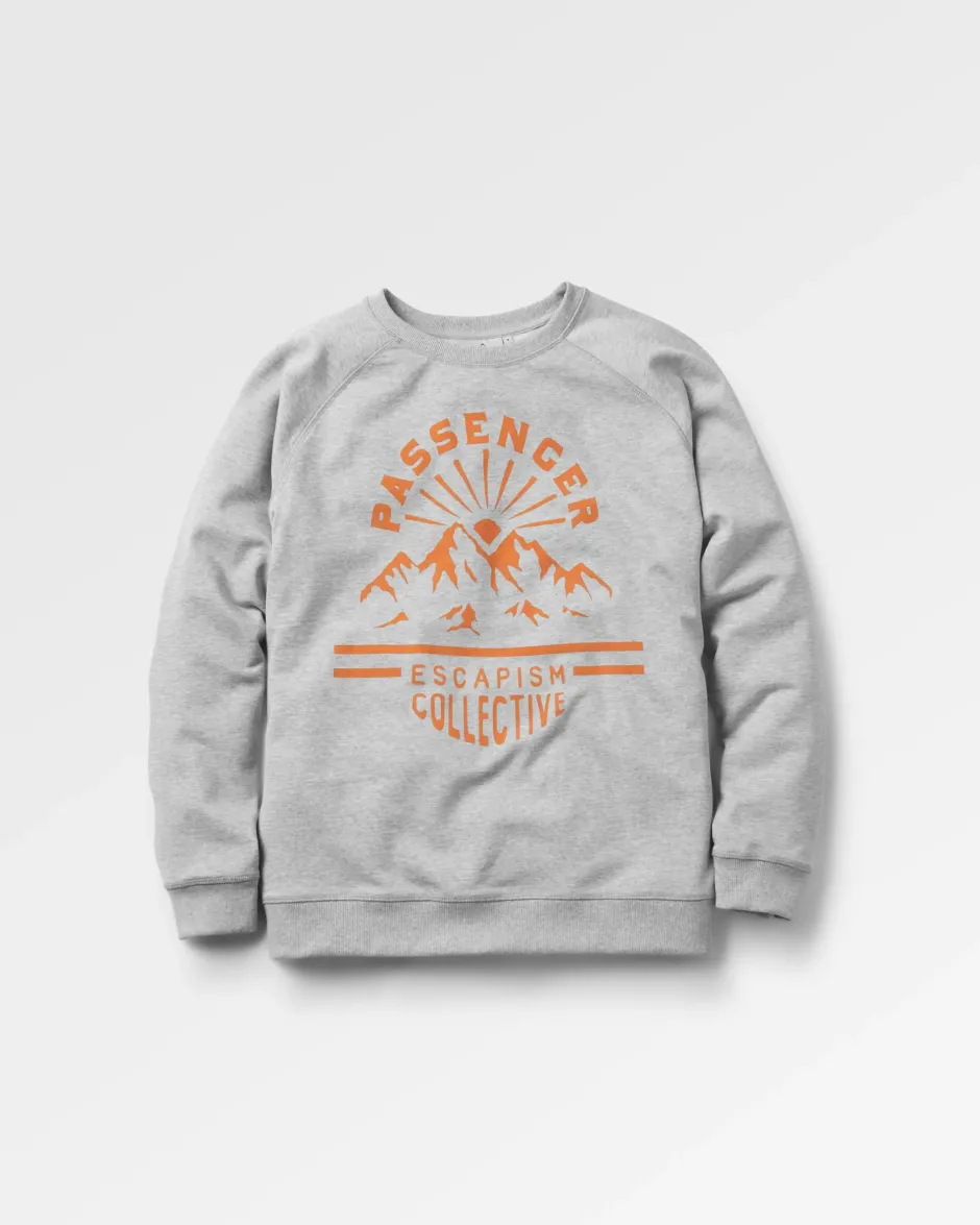 Hoodies & Sweatshirts|Winter Road Trip Essentials>Passenger Wander Recycled Cotton Marl Sweatshirt Light Grey Marl