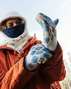 Accessories|Men's Outlet>Passenger Wave Recycled Fleece Lined Mittens Vintage White