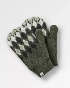 Accessories|Men's Outlet>Passenger Wave Recycled Fleece Lined Mittens Khaki