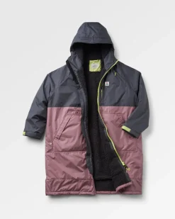 Changing Robes & Ponchos>Floris van Bommel Waves Recycled Sherpa Lined Changing Robe Grape / Charcoal