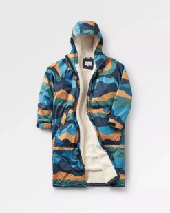 Surf Accessories|Surf Accessories>Floris van Bommel Waves Recycled Sherpa Lined Changing Robe Scenic Navy
