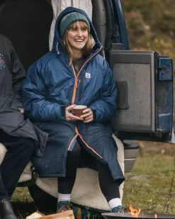Changing Robes & Ponchos|Changing Robes & Surf Ponchos>Passenger Waves Recycled Sherpa Lined Changing Robe Dark Denim/ Deep Navy