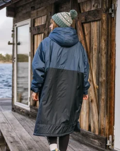 Changing Robes & Ponchos|Changing Robes & Surf Ponchos>Floris van Bommel Waves Recycled Sherpa Lined Changing Robe Dark Denim/ Deep Navy