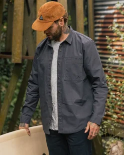 Shirts|Men's Outlet>Passenger Way Organic Cotton Ripstop Shirt Charcoal