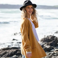 Knitwear|Women's Outlet>Passenger West Coast Cardigan Sunset Yellow