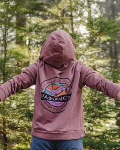 Hoodies & Sweatshirts|Women's Outlet>Passenger Wilds Recycled Cotton Hoodie Crushed Berry