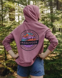 Hoodies & Sweatshirts|Women's Outlet>Passenger Wilds Recycled Cotton Hoodie Crushed Berry