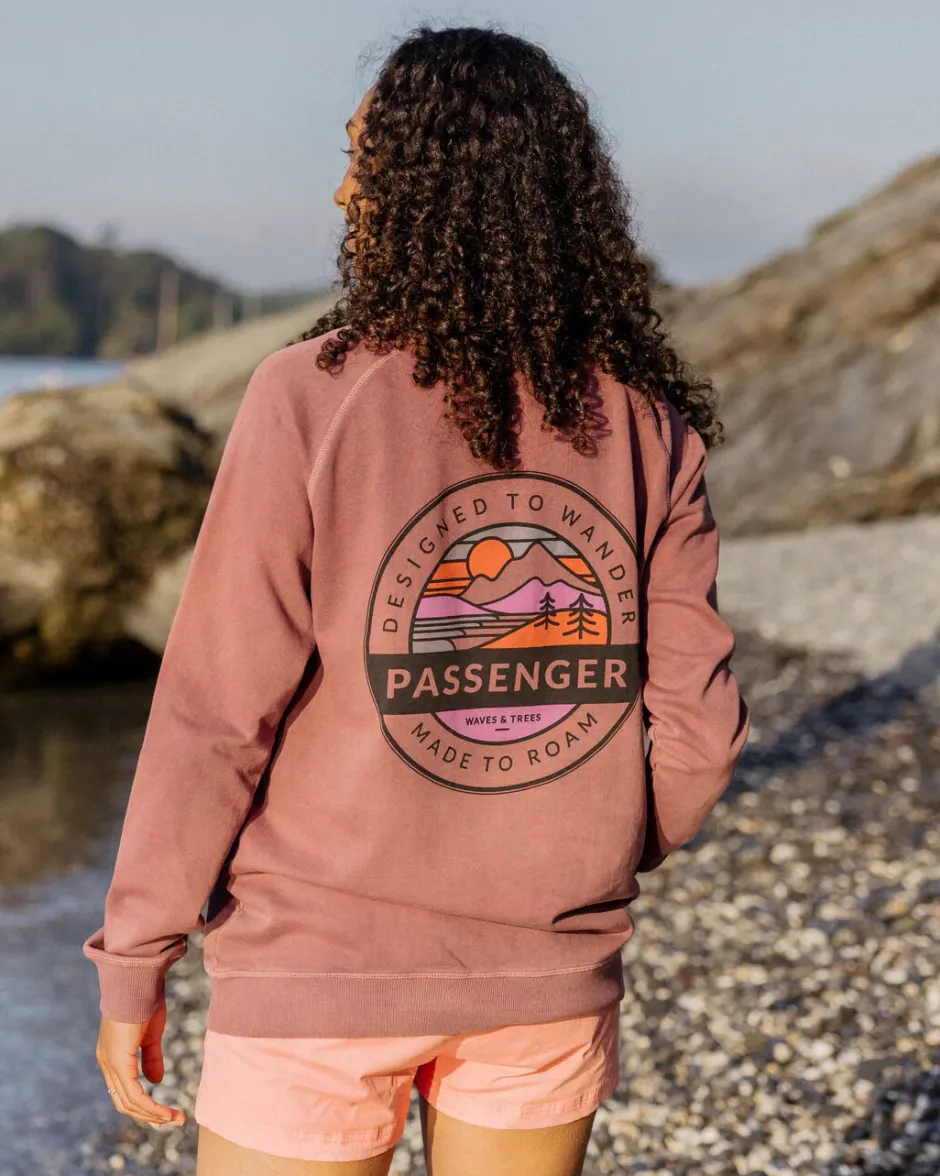 Hoodies & Sweatshirts|Women's Outlet>Passenger Wilds Recycled Cotton Oversized Sweatshirt Crushed Berry