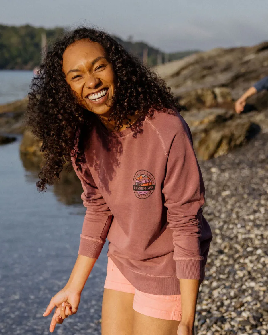 Hoodies & Sweatshirts|Women's Outlet>Passenger Wilds Recycled Cotton Oversized Sweatshirt Crushed Berry