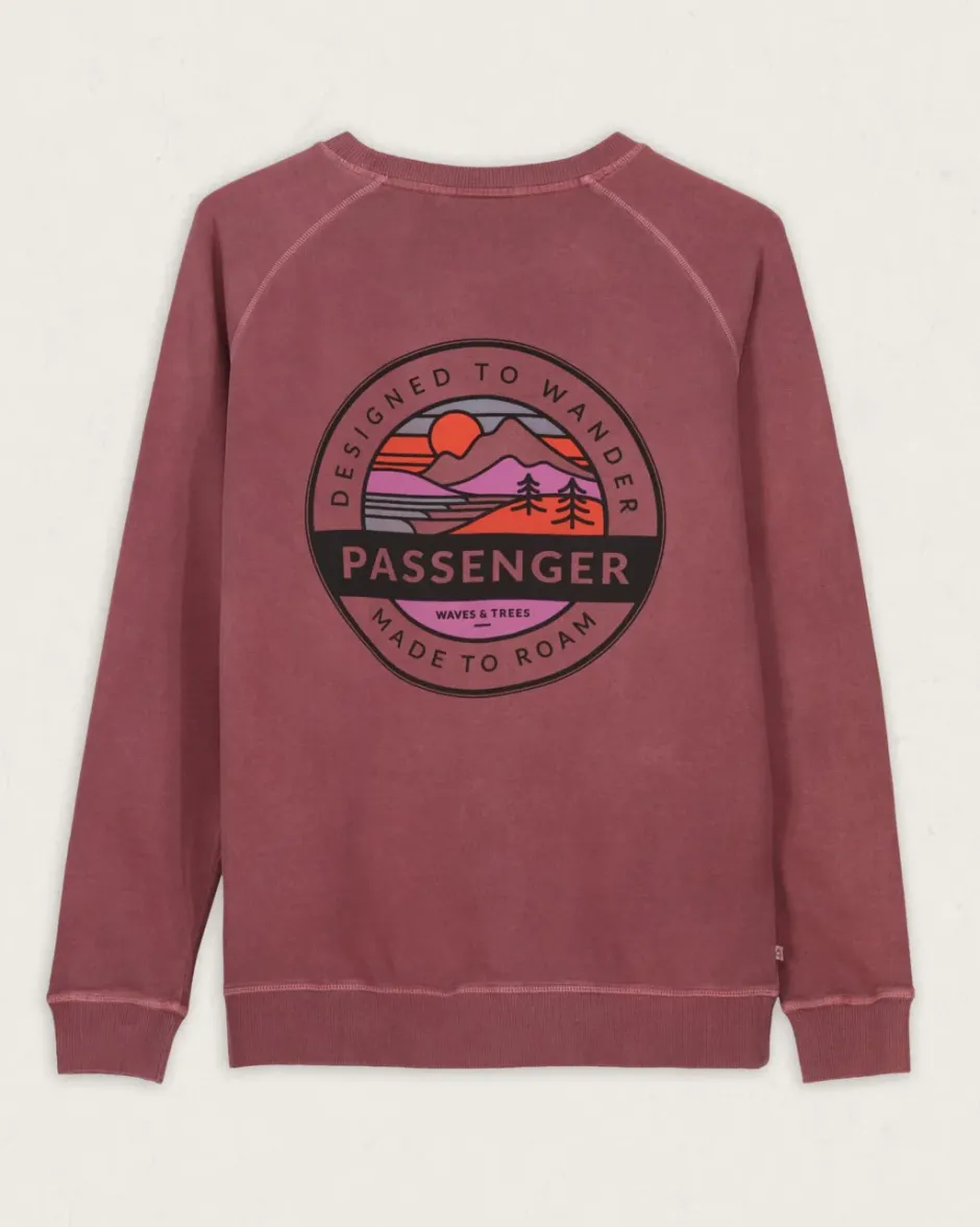 Hoodies & Sweatshirts|Women's Outlet>Passenger Wilds Recycled Cotton Oversized Sweatshirt Crushed Berry