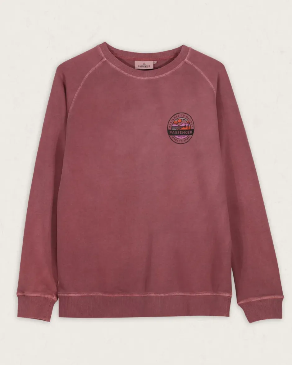 Hoodies & Sweatshirts|Women's Outlet>Passenger Wilds Recycled Cotton Oversized Sweatshirt Crushed Berry