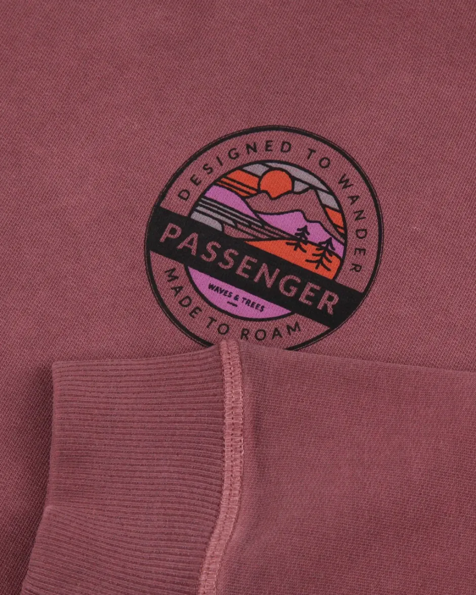 Hoodies & Sweatshirts|Women's Outlet>Passenger Wilds Recycled Cotton Oversized Sweatshirt Crushed Berry