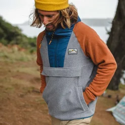 Men's Outlet|Men's>Floris van Bommel Woodland 1/2 Zip Recycled Polar Fleece Grey Marl