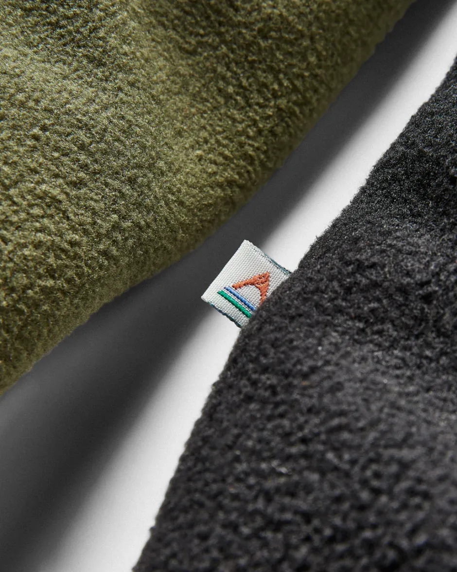 Fleece|Fleece>Floris van Bommel Woodland Hooded 1/2 Zip Polar Fleece True Black/ Khaki
