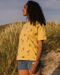 Tops & T-Shirts|Women's Outlet>Passenger Yerba Recycled Cotton T-Shirt Ochre Yellow