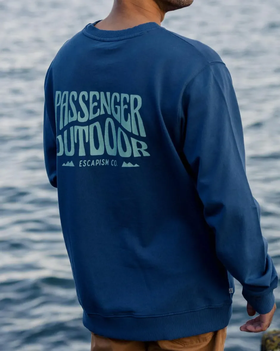 Hoodies & Sweatshirts|Men's Outlet>Passenger Yuca Recycled Cotton Sweatshirt Dark Denim