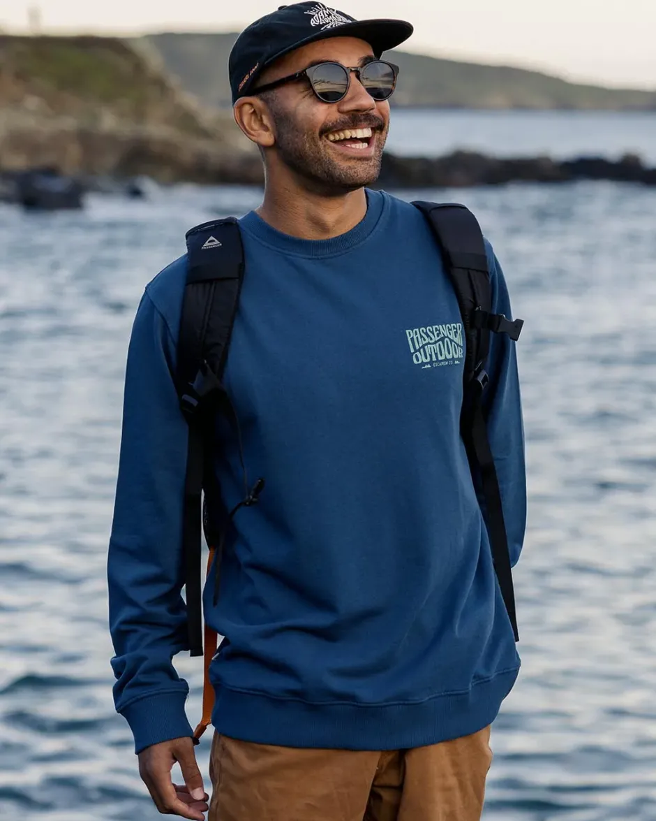 Hoodies & Sweatshirts|Men's Outlet>Passenger Yuca Recycled Cotton Sweatshirt Dark Denim